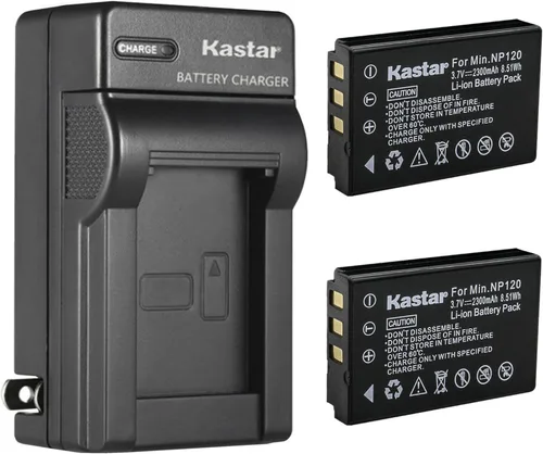 Miniatura 5 de Kastar Cargador de batería de pared AC para batería Minolta NP-120, Minolta MN80NV, MN88NV, MN90NV, MN200NV, MN220NV 1080p Full HD, MN4K40NV 4K