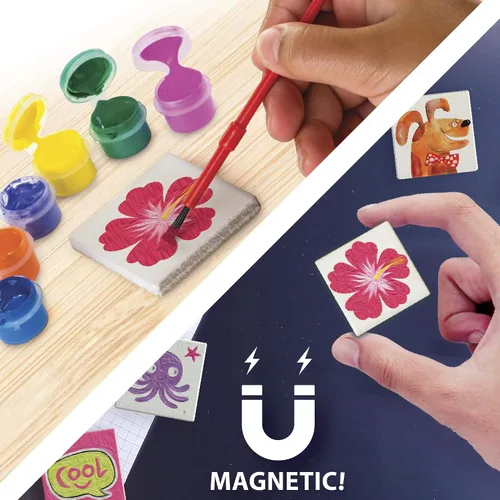 Miniatura 6 de Creative Kids Arte magnético de mini azulejos: haz tus propios 10 imanes de nevera