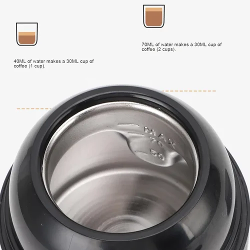Miniatura 5 de Cafetera eléctrica portátil Cafetera de viaje automática para camping, coche, cafetera, calefacción inalámbrica, compatible con cápsulas de café