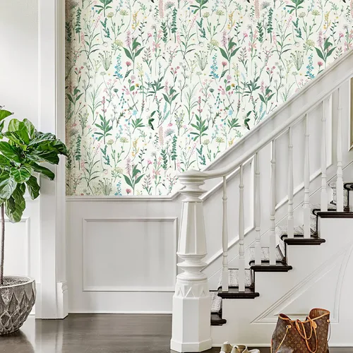 Miniatura 4 de JiffDiff Papel tapiz floral para despegar y pegar, papel de pared autoadhesivo para armarios del hogar, dormitorio, encimera de cocina, papel