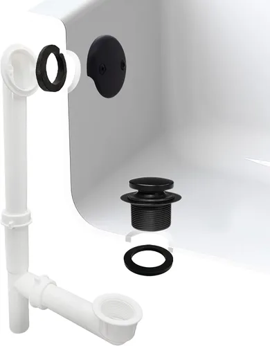 Miniatura 3 de Westbrass 593244-62 Kit de Desagüe de Bañera Tubular Tip Toe Blanco de 1-1/2", Negro Mate, Paquete de 1