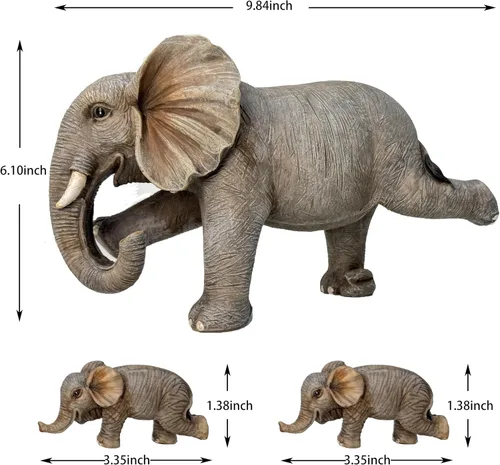 Miniatura 3 de Estatua familiar de elefante de yoga, juego de 3 piezas de figuras para madre y bebés, decoración de buena suerte para el hogar y la oficina