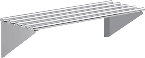 AmGood Estante tubular de pared de acero inoxidable NSF de 14 pulgadas x 36 pulgadas | Estantería de metal resistente para electrodomésticos y