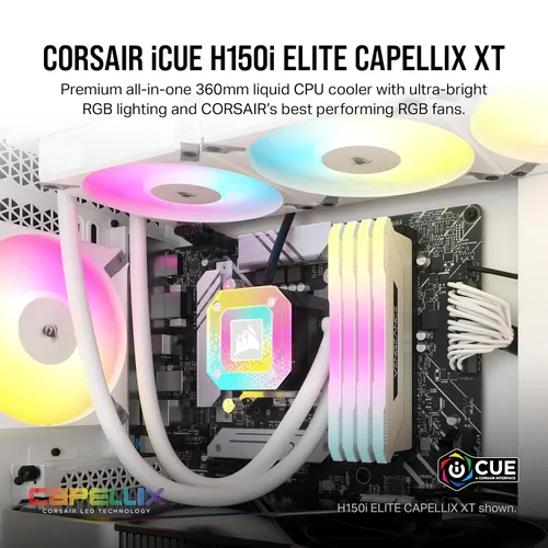 Miniatura 2 de Corsair iCUE H150i Elite CAPELLIX XT Enfriador líquido de CPU para escritorio - Tres ventiladores AF120 RGB Elite - Radiador de 360mm - Intel® LGA