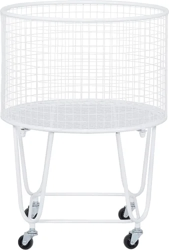 Miniatura 14 de CosmoLiving by Cosmopolitan Carrito de Almacenamiento de Metal de Conjunto Profundo con Canasta de Lavandería de Malla Rodante, 18" x 18" x 24