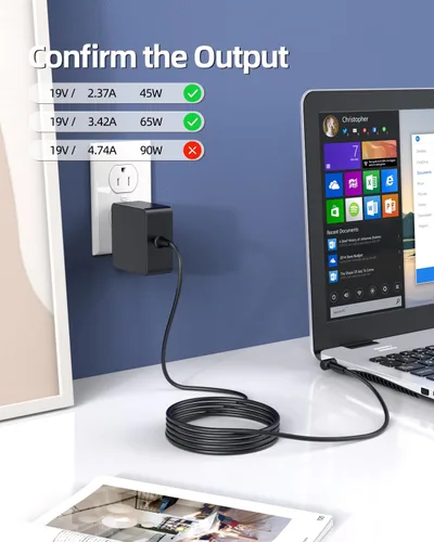 Miniatura 2 de Cargador de CA compatible con Asus Q502L Q502LA Q502 Q502LA-BBI5T12 Q502LA-BSI5T14 Q502LA-BBI5T15 cable de alimentación para portátil