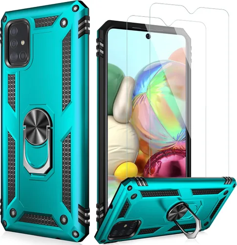 Miniatura 17 de LUMARKE Funda para Galaxy A51 4G con protector de pantalla, supera los 16 pies, probada en caídas, de grado militar, con soporte de anillo Rojo