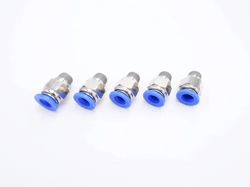 Miniatura 21 de Accesorio de conexión de empuje 5/32" Tubo OD x 10-32 UNF rosca macho, Conectores neumáticos de aire y agua de empuje rápido rectos para macho