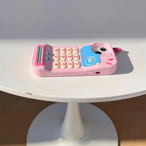 Miniatura 7 de Funda de silicona suave compatible con iPhone 11, lindas fundas de teléfono divertidas de dibujos animados 3D en rosa retro clásico para mujeres