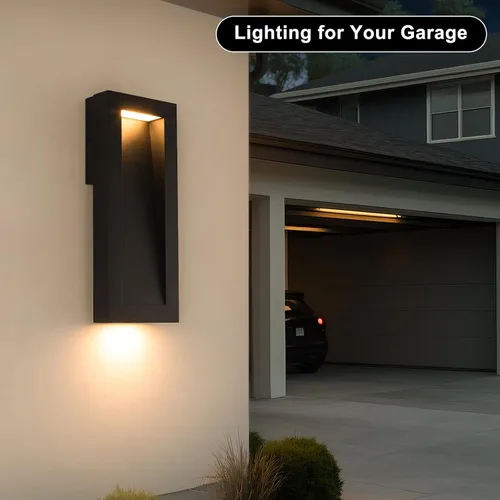 Miniatura 8 de Yisuro Moderna lámpara de pared para exteriores con LED, accesorios de iluminación exterior integrados de 3000 K, luces de montaje en pared exterior