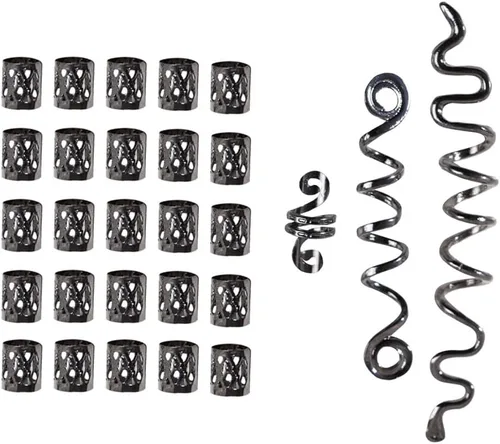 Cuentas de rastas, 1 juego de cuentas de rastas, anillos trenzados para el cabello, clips de temor, puños para trenzas, joyería para el cabello para