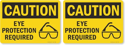 Miniatura 5 de SmartSign - U9-1533-NP_10x14 "Precaución - Se requiere protección ocular" Plástico negro sobre amarillo de 10 x 14 pulgadas