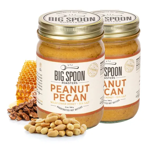 Miniatura 10 de Big Spoon Roasters Mantequilla de maní y pecana con canela y arce, mantequilla de maní baja en azúcar, mantequilla de maní cremosa con jarabe