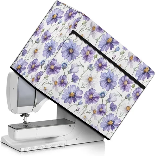 Miniatura 46 de Funda para máquina de coser de mariposas y flores con prácticos bolsillos, funda protectora con asa, para la mayoría de máquinas de coser estándar