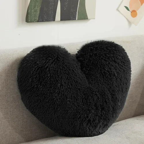 Miniatura 16 de MorroMorn Almohadas de Pelo Esponjoso en Forma de Corazón, Almohadas Decorativas Peludas para Sofá, Cama, Decoración Linda de Habitación