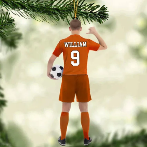 Miniatura 8 de Adorno de fútbol personalizado, adorno de Navidad de jugador de fútbol personalizado con nombre y número, regalo deportivo único para hombres