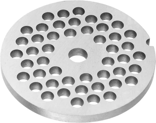 Plato picador de carne de acero al carbono, disco de acero inoxidable de 2-3/8 pulgadas con orificio central de 0.315 in, agujeros de picado de