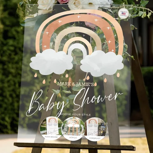 Miniatura 11 de Letrero de bienvenida personalizado de 18 x 24 pulgadas, revelación de género para niño o niña, decoraciones de ducha, letrero personalizado