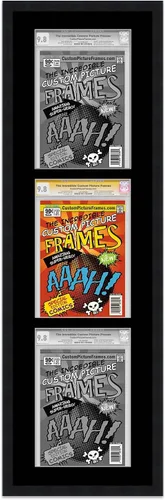 Miniatura 133 de Marco negro para cómics graduados Marco completo de cómics con paspartú de conservación negro y acrílico de grado UV Hecho para exhibir (6)