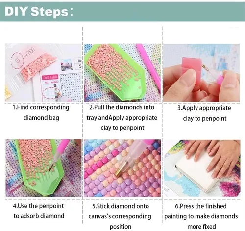 Miniatura 3 de Kits de pintura de diamantes 5D para adultos, escena nocturna morada para principiantes, kits de pintura de diamantes redondos de taladro completo