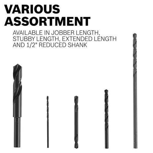 Miniatura 3 de BOSCH BL2731 - Broca de óxido negro para aeronaves de longitud extra de 1/16 pulgadas x 12 pulgadas para aplicaciones en metal de calibre ligero
