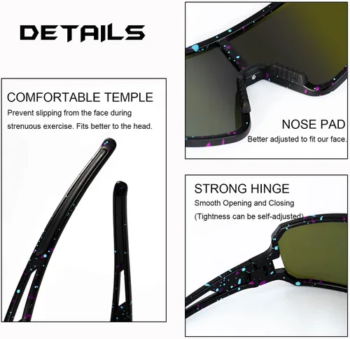Miniatura 4 de SPOSUNE Gafas de sol polarizadas de ciclismo para hombres y mujeres, UV400, gafas deportivas para bicicleta, béisbol, correr, MTB C21