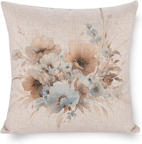 Miniatura 10 de Almohadas decorativas de acuarela y flores, funda de cojín decorativa moderna de 16 x 16 pulgadas, funda de almohada cuadrada decorativa de Acuarela