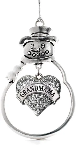 Miniatura 60 de Inspired Silver - Big Sis - Adorno de Navidad plateado - Adorno de árbol de Navidad con dije de corazón con circonita cúbica - Decoración colgante