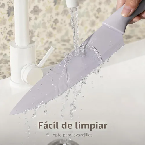 Miniatura 9 de Astercook Juego de cuchillos de cocina de 13 piezas con revestimiento antioxidante saludable, apto para lavavajillas, juegos de cuchillos de chef