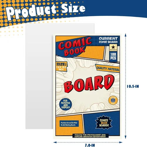 Miniatura 2 de Leffis 100 protectores para cómics, protectores de cómics de tamaño actual, protectores de cómics gruesos y duraderos de tamaño regular