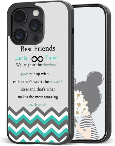 Miniatura 23 de Fundas de teléfono con nombre personalizado para mejores amigos iPhone 11 12 13 14 Pro Max Plus Mini X Xs Xr, Samsung Note 7 8 9 10 20 S21 S22 S23