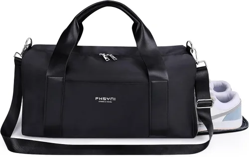 Bolsa de gimnasio para mujer con compartimento para zapatos y bolsillo para artículos húmedos, bolsa de lona para viajes, deportes, fitness,