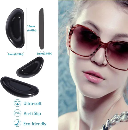 Miniatura 2 de Almohadillas de nariz para gafas, almohadillas adhesivas antideslizantes para la nariz, cojín de silicona suave para lentes, anteojos, lentes