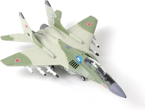 Miniatura 6 de NUOTIE 1/100 MIG-29 Fulcrum Metal Fighter Model Kit de simulación militar modelo de avión aleación militar pre-construcción adornos adecuados