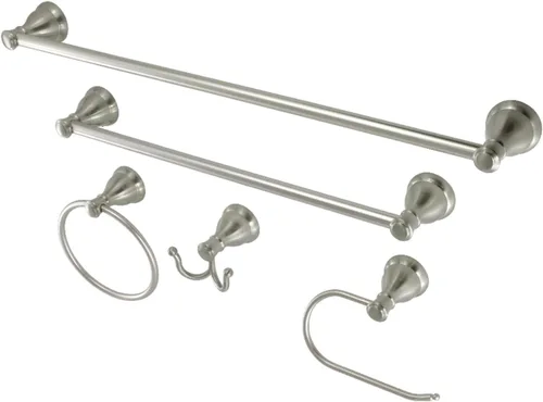 Kingston Brass BAHK5012478SN Mesa Verde - Juego de 5 toallas de 18 y 24 pulgadas en níquel cepillado