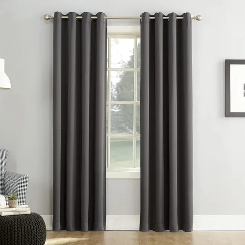 Miniatura 46 de Sun Zero Soho Paquete de 2 paneles de cortinas opacas con ojales de eficiencia energética, 54 x 84 pulgadas, color plateado Gris plateado