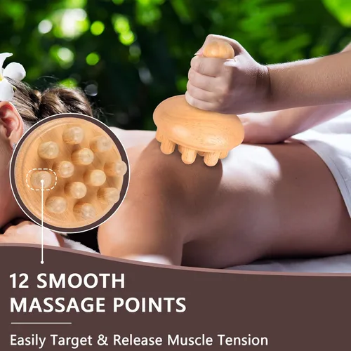 Miniatura 2 de KintKita Herramientas de masaje de terapia de madera, masajeador anticelulitis, masajeador de drenaje linfático, punto de activación, herramienta