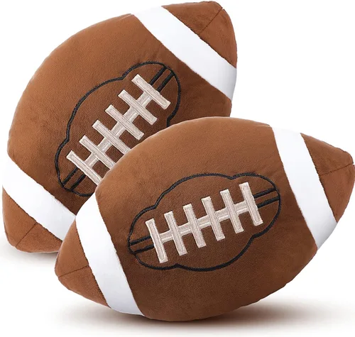 HyDren 2 almohadas de felpa de fútbol – Almohadas suaves y esponjosas de fútbol de 12 pulgadas para niños, niñas, dormitorio, cuarto de bebé,