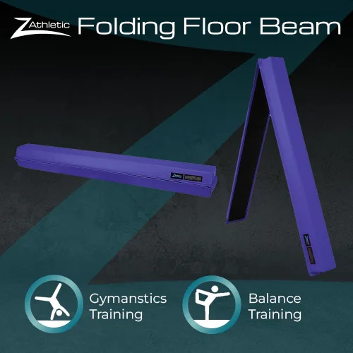 Miniatura 2 de Z-Athletic - Viga de equilibrio plegable de espuma de 8 pies para niños, color azul