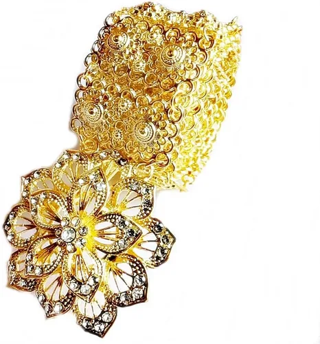 Miniatura 7 de Cinturón tailandés Placa de oro Piedra Blanca Joyería Cadena Vintage Rattanakosin Período Tailandia Traje Tradición Boda Mujeres Accesorio Para