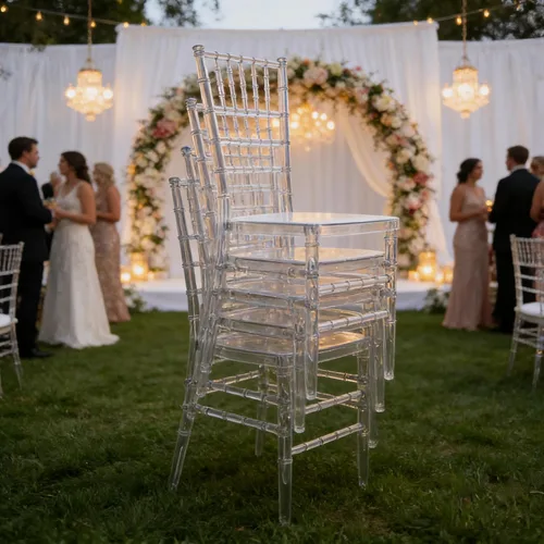 Miniatura 2 de Sillas Chiavari de acrílico transparente, juego de 4 sillas de comedor modernas, sillas fantasma para eventos de decoración para bodas, fiestas