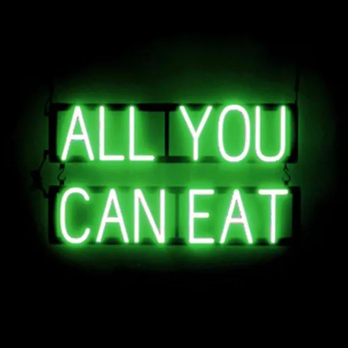 Miniatura 19 de SpellBrite BUFFET Sign Letrero relacionado con buffet con aspecto de neón, fuente de luz LED roja 22.6 x 6.3 pulgadas Rojo