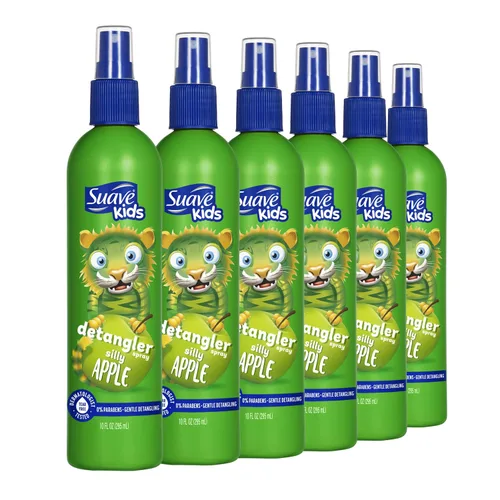 Suave Spray desenredante de manzana para niños, acondicionador sin desgarros para niños, suaviza y domina los nudos para un cabello suave y