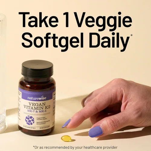 Miniatura 9 de NatureWise Suplemento de vitamina K2 de 600 mcg con MK-7 100mcg y MK-4 500mcg - Fórmula mejorada biodisponible - Complejo K para la salud ósea