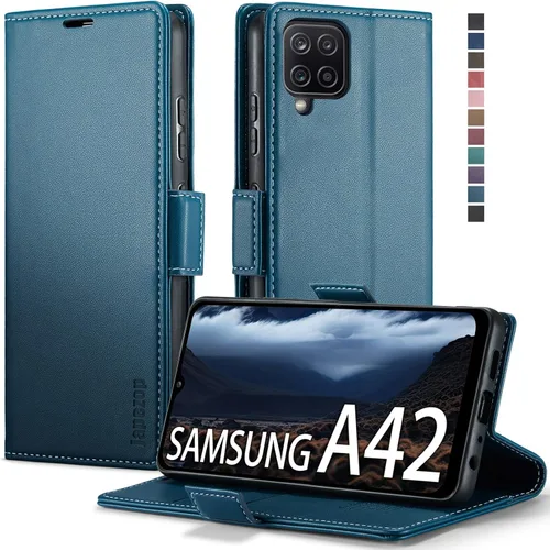 Miniatura 9 de Funda para Samsung Galaxy A42 5G con bloqueo RFID, tarjetero y función atril magnético, funda de piel con tapa para Samsung Galaxy A42 5G de 6.6