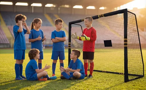 Miniatura 6 de Portería de fútbol para patio trasero de 8 x 5 pies, red de fútbol con marco de metal resistente, espuma de perlas anticolisión, fácil de montar