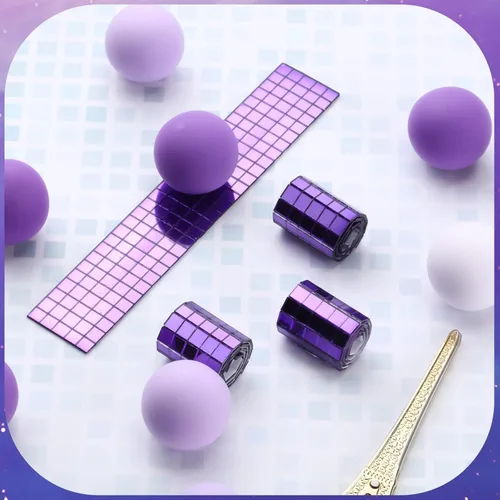 Miniatura 5 de Azulejos de mosaico autoadhesivos para proyectos de manualidades, 0.197 x 0.197 in (morado, 7200 piezas)