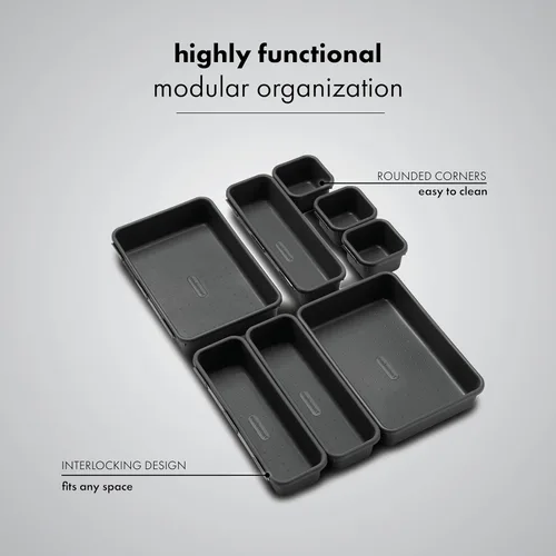 Miniatura 7 de madesmart Paquete de 8 cubos entrelazados con cajones personalizables y organizador de escritorio para oficina, cocina, baño y herramientas