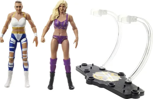 WWE Charlotte Flair vs Rhea Ripley Championship Showdown Paquete de 2 figuras de acción de 6 pulgadas Monday Night RAW Battle Pack para edades de 6