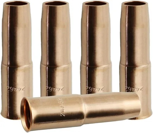 Miniatura 8 de WeldingCity Paquete de 2 boquillas de gas 24A-37-SS (tope corto) 3/8" para pistola de soldadura MIG Tweco Professional #3/#4 y Lincoln 300-450